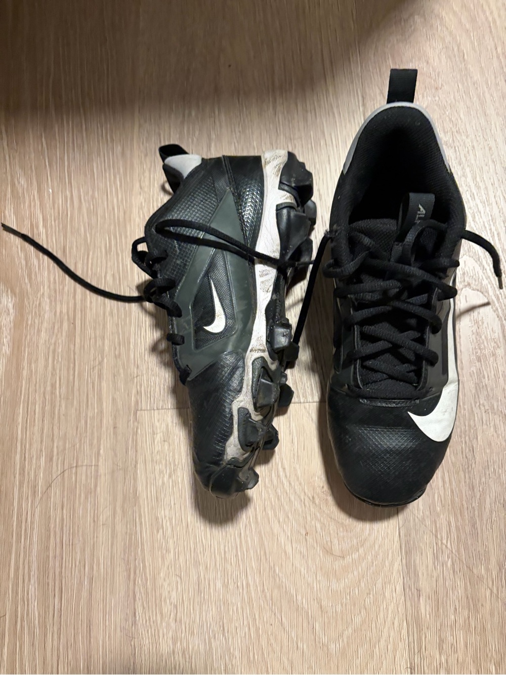 Nike Alpha Menace 4 Shark football cleats in a black colorway